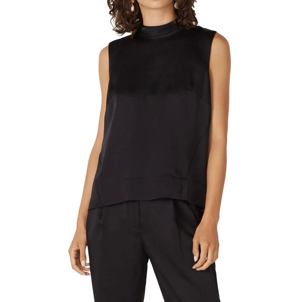 Jason Wu Black Satin Tie Back Sleeveless Top 8